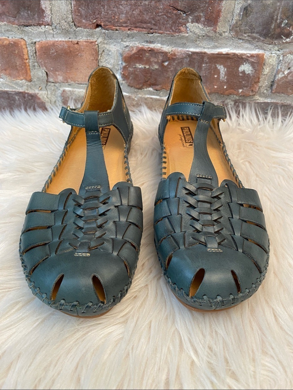 Pikolinos Salamanca Leather T-Strap Sandals - Emerald, Size EUR 42 / US 11.5-12 - Picture 4 of 15
